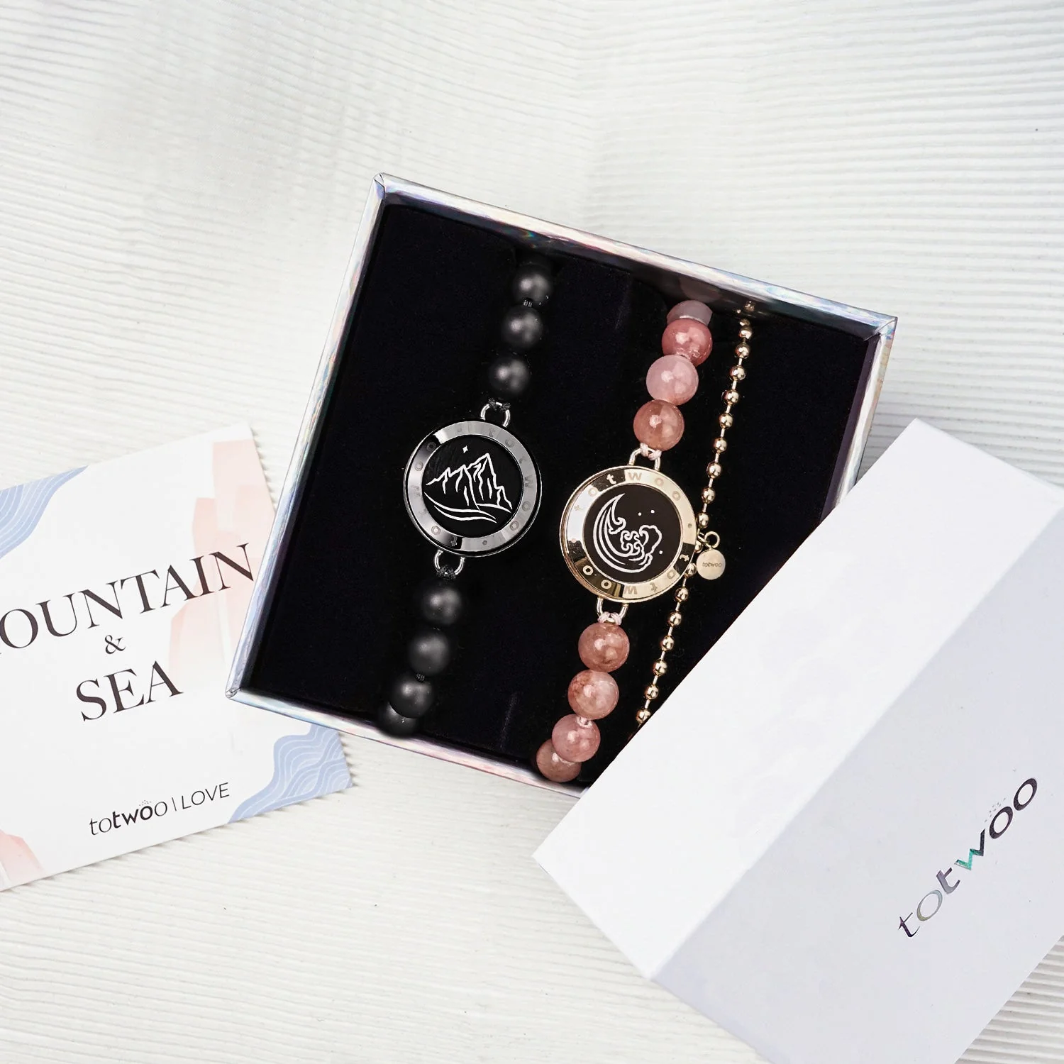 Berg & Meer Serie - Berg & Meer Touch Armbänder mit schwarzen Achatperlen und Rosa Persischem Jade - Image 11