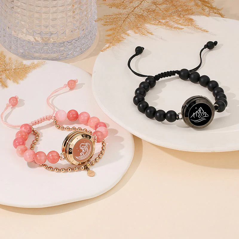 Berg & Meer Serie - Berg & Meer Touch Armbänder mit schwarzen Achatperlen und Rosa Persischem Jade - Image 5