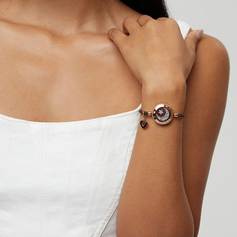 Sonne & Mond Serie - Mond&Stern Touch Armbänder mit Mailänder Seil (Braun+Braun) - Image 6