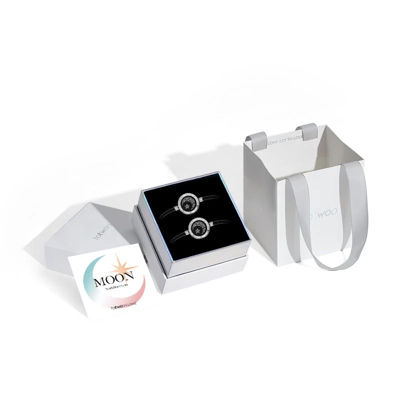 Sonne & Mond Serie - Mond&Stern Touch Armbänder mit Mailänder Seil (Schwarz+Schwarz) - Image 7