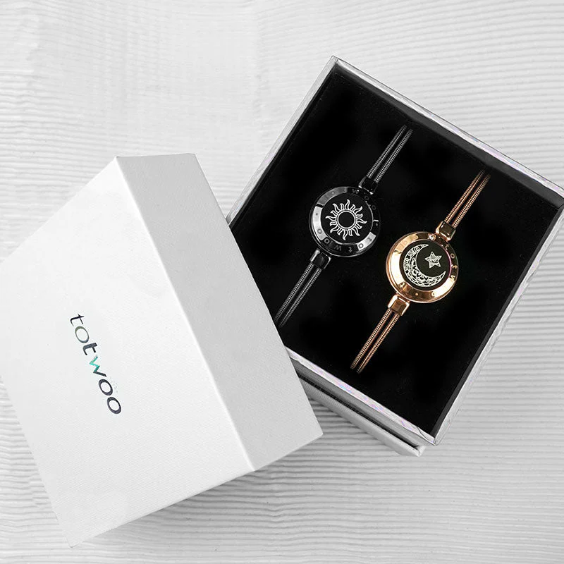 Sonne & Mond Serie - Smart Vibration Armbänder mit Schlangenkette (Schwarz+Roségold) - Image 7