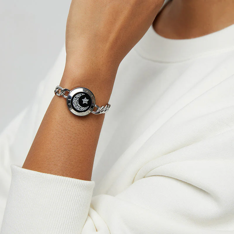 Sonne & Mond Serie - Totwoo Touch Armbänder mit Figarokette (Schwarz+Silber) - Image 6
