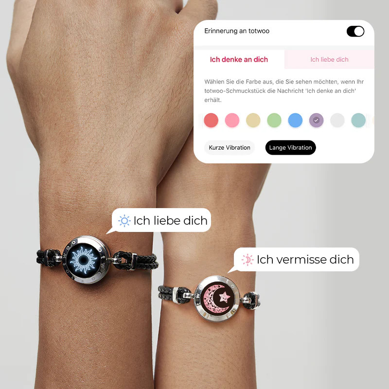 Sonne & Mond Serie - Touch Armbänder mit geflochtenem Lederseil (Schwarz+Schwarz) - Image 4