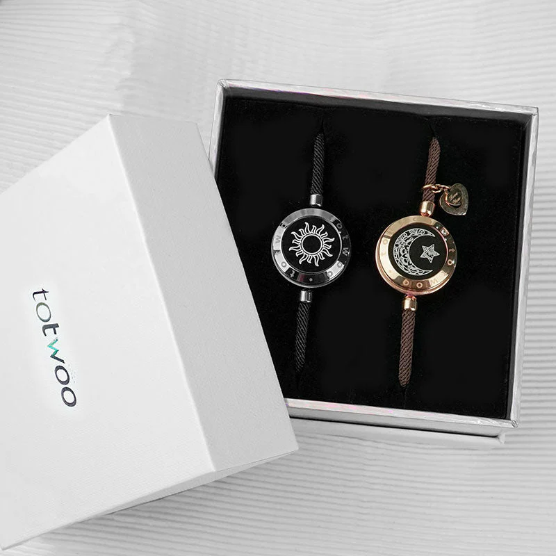 Sonne & Mond Serie - Touch Armbänder mit Mailänder Seil (Schwarz+Braun) - Image 9
