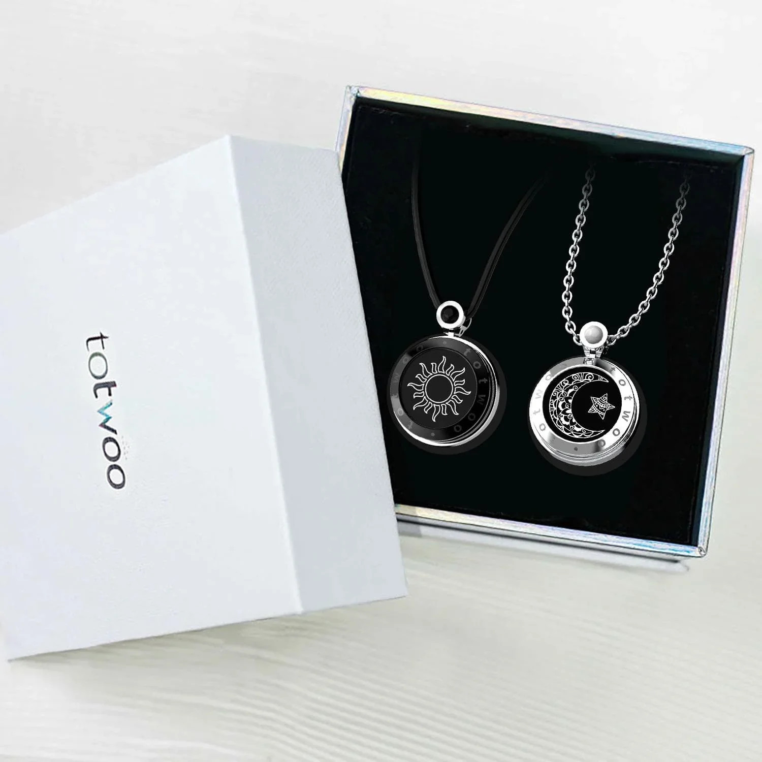 Sonne & Mond - Touch-Halsketten mit Naturachat – Set für Zwei - Image 11