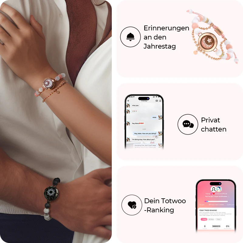 Sonne & Mond Serie - Touch Armbänder mit Phantasmal-Perlen (Schwarz+Roségold) - Image 3