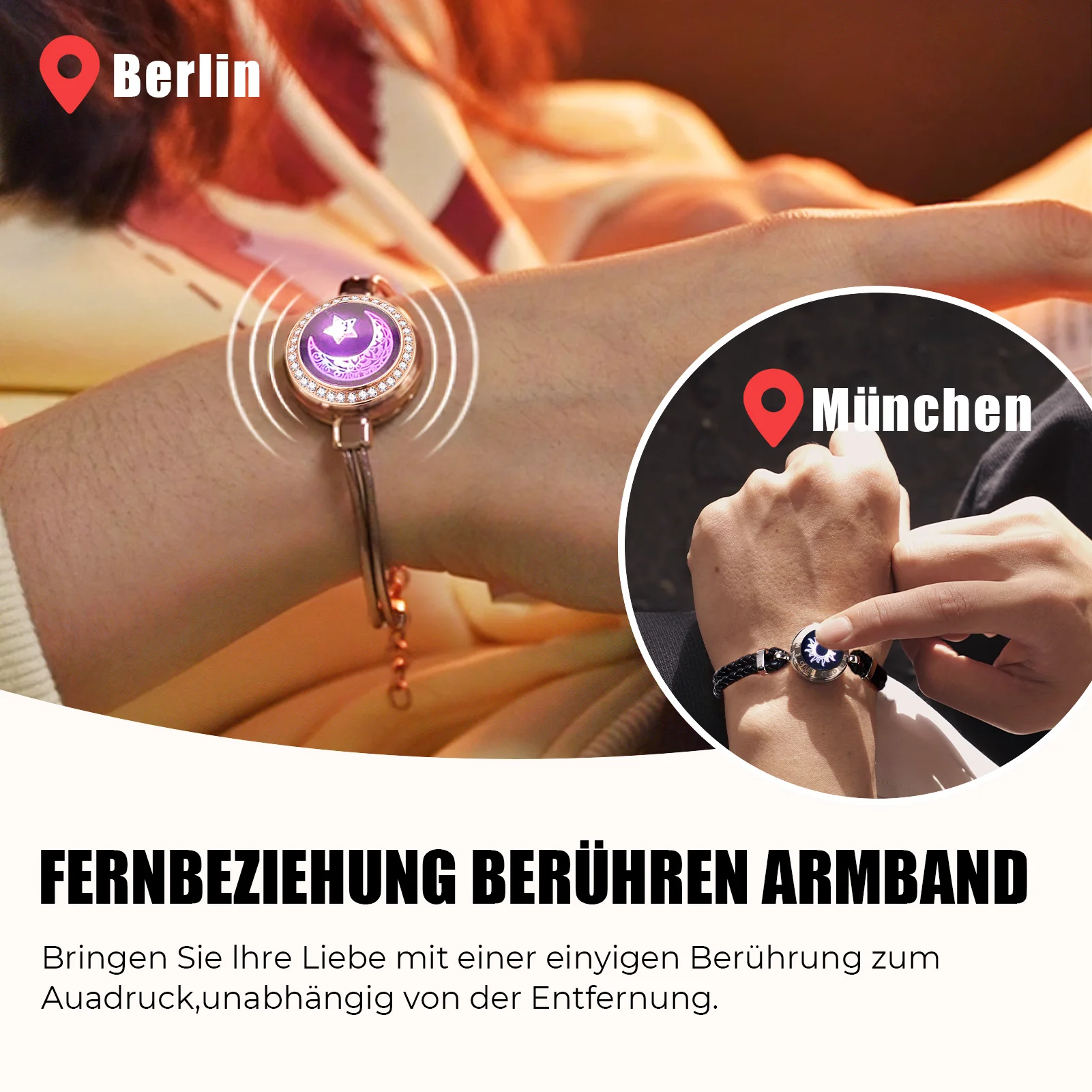 Sonne & Mond Touch Armbänder (Schlangenkette + Geflochtenes Band) - Image 5