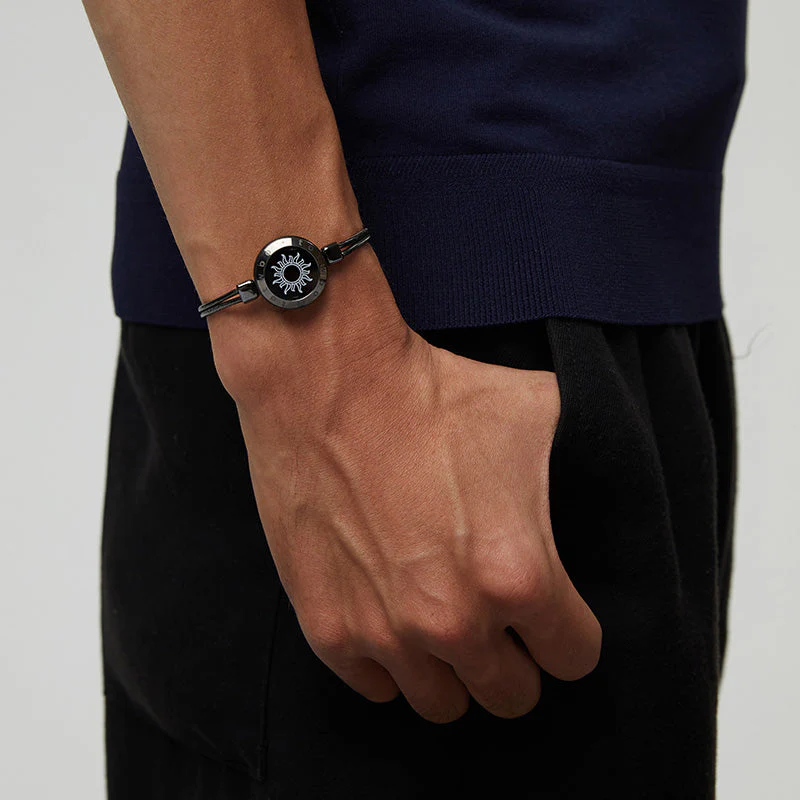 Sonne & Mond Serie - Smart Vibration Armbänder mit Schlangenkette (Schwarz+Roségold) - Image 6